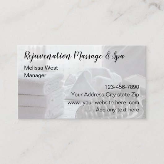 高級な美しいマッサージ及びスパ 名刺 (正面)