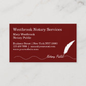 高級な羽ペン公証人 名刺 (正面)