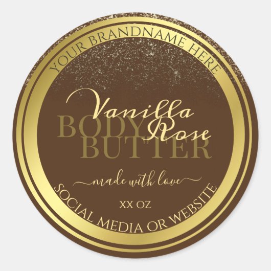 高級な茶製品パッケージラベル金ゴールド枠 ラウンドシール (正面)