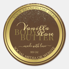 高級な茶製品パッケージラベル金ゴールド枠 ラウンドシール