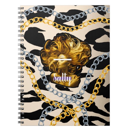 . .高級な野生の塩辛い女の子デイギフトガーリー ノートブック (正面)