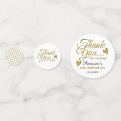 高級な金ゴールド50th誕生日ありがとう コンフェッティ (正面)