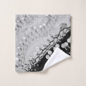 高級な黒と銀のジプシーコインスカーフ バスタオルセット (ウォッシュタオル)