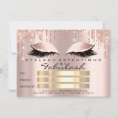 高級まばたきバラ金ゴールドメイクアップ証明書ギフト 招待状 (正面)