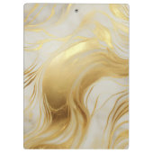 高級アイボリーとゴールドフォイルマーブル クリップボード (裏面)