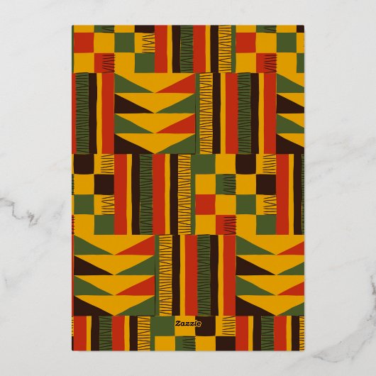 高級アフリカの部族のベビーシャワー 箔招待状 (裏面)