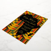 高級アフリカの部族のベビーシャワー 箔招待状 (回転した状態)