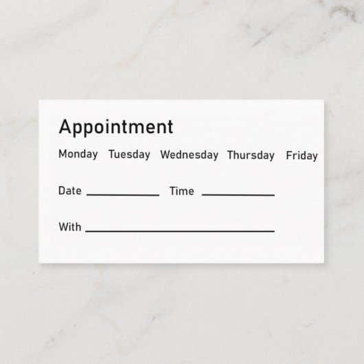 高級アポイントメント歯医用名刺 名刺 (裏面)