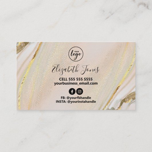 高級アルコールインクヘアスキン美しい 名刺 (裏面)