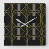 高級アートデコ スクエア壁時計 (正面)