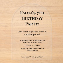 高級ア澄んクリルバースデーパーティ招待状