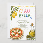 高級イタリアンピザとオリーブオイルのチャオベッラ 招待状 (正面)