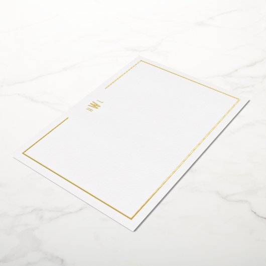 高級イニシャル個人文房具 箔招待状 (回転した状態)