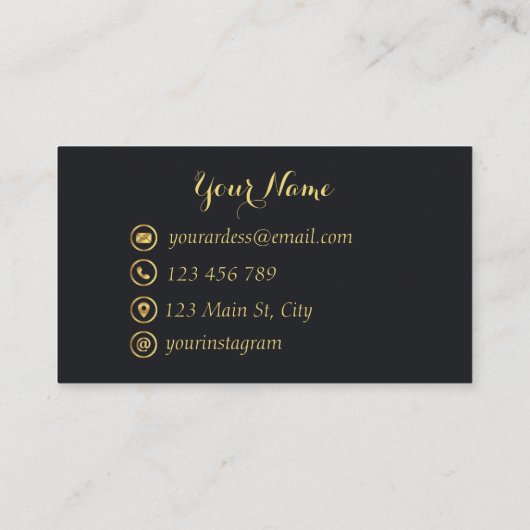 高級インクビジネスカード 名刺 (裏面)