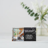 高級インテリア | 黒大理石 名刺 (スタンド正面)