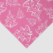 高級ウィンターピンクと白のクリスマスツリー 薄葉紙 (詳細)