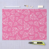 高級ウィンターピンクと白のクリスマスツリー 薄葉紙 (クラフト)