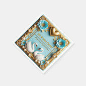 高級ウェディング装飾の白鳥の結婚式フレーム ✨ スタンダードカクテルナプキン (角)