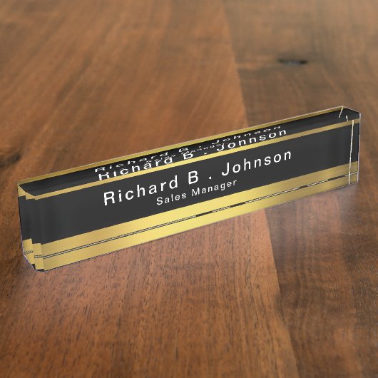 高級エグゼクティブギフトボスデスク名プレート デスクネームプレート (側面)