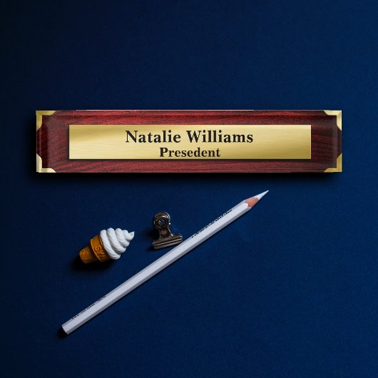 高級エグゼクティブギフト金ゴールド デスクネームプレート