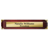 高級エグゼクティブギフト金ゴールド デスクネームプレート (正面)