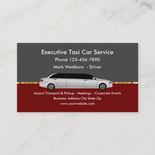 高級エグゼクティブタクシーカーサービス 名刺 (正面)