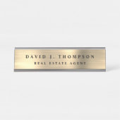 高級エグゼクモダンティブ金ゴールドプロフェッショナル デスクネームプレート (正面)