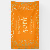 高級エジプト金ゴールドふりかけオレンジ誕生日 横断幕 (縦)