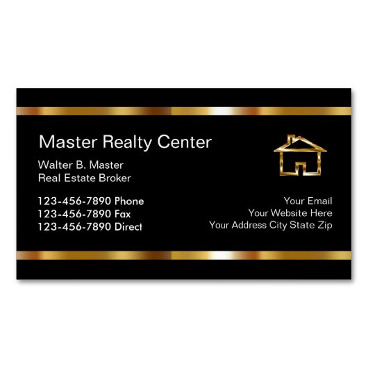 高級エス実在テートデザイン マグネット名刺 (正面)