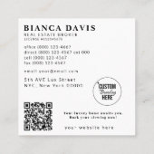 高級エテ実在ートビジネスロゴ写真QRコード スクエア名刺 (裏面)