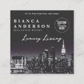 高級エテ実在ートビジネスロゴ写真QRコード スクエア名刺 (正面)