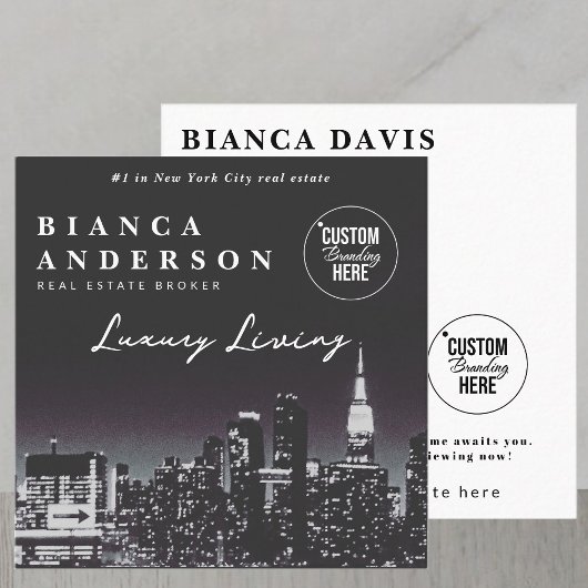 高級エテ実在ートビジネスロゴ写真QRコード スクエア名刺