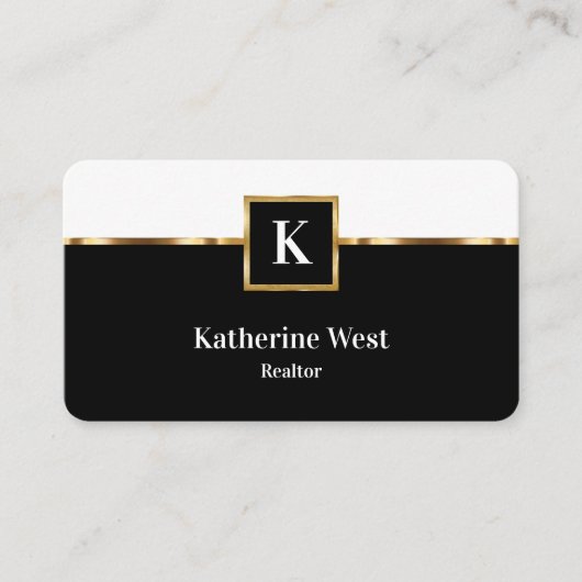 高級エテ実在ートモノグラムの名刺 名刺 (正面)