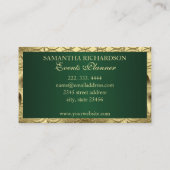 高級エメユニークラルドと金ゴールド幾何学模様 名刺 (裏面)