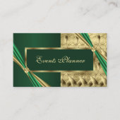 高級エメユニークラルドと金ゴールド幾何学模様 名刺 (正面)