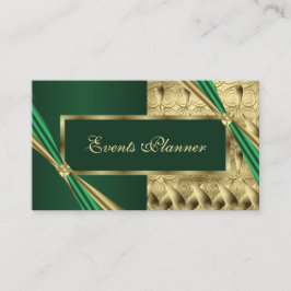 高級エメユニークラルドと金ゴールド幾何学模様 名刺