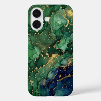 高級エメラルドグリーンマーブルiPhoneケース iPhone 16ケース