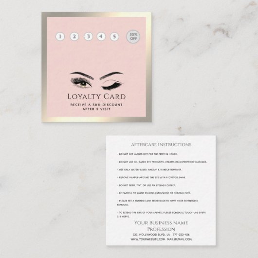高級エレガントウインクまぶしメイクアップアイアフターケア ロイヤリティカード (正面/裏面)