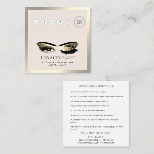 高級エレガントウインクまぶしメイクアップアイアフターケア ロイヤリティカード (正面/裏面)