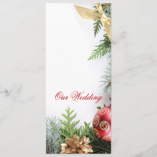 高級エレガントクリスマスウィンターウエディングメニュー メニュー (裏面)