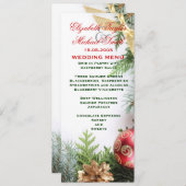高級エレガントクリスマスウィンターウエディングメニュー メニュー (正面/裏面)