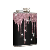 高級エレガントグリッターフェイクピンクローズドリップ フラスク (右)