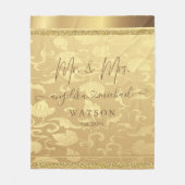 高級エレガントゴールデンダマスク夫妻のトレンディー フリースブランケット (正面)