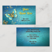 高級エレガントゴールデンバタフライ 名刺 (正面/裏面)