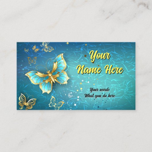 高級エレガントゴールデンバタフライ 名刺 (正面)