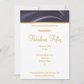 高級エレガントサテンドレープパープルカスタム 招待状 (正面)