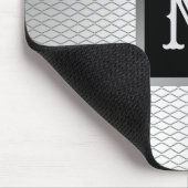 高級エレガントシルバーメタルモノグラムの マウスパッド (コーナー)