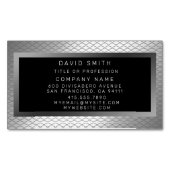 高級エレガントシルバーメタル マグネット名刺 (正面)