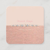 高級エレガントシンプルダイヤモンド，真珠 スクエア名刺 (正面)