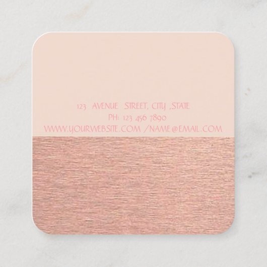 高級エレガントシンプルダイヤモンド，真珠 スクエア名刺 (裏面)